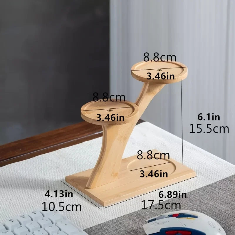 1PC Bamboo Plant Stand - 3 Tiers Indoor Succulent Windowsill Shelf