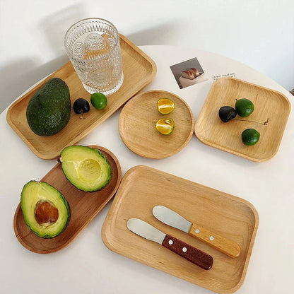 Round Wood Dish - Tray for Home Decoration