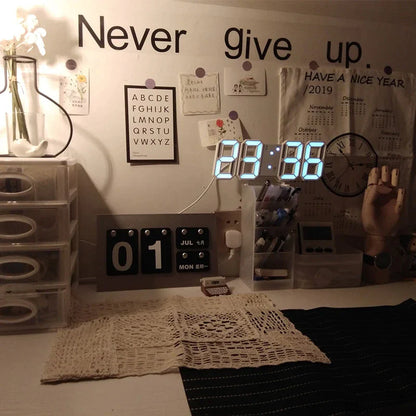 Digital 3D Clock - 12/24 Hours Auto Brightness USB
