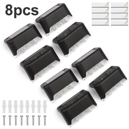 8 Pack Solar Deck Lights Outdoor Waterproof LED Steps Lamps