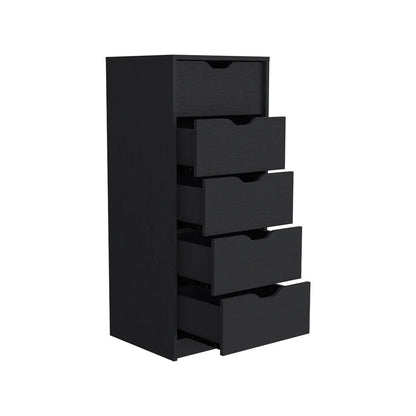 Five Drawer Dresser - Black Finish