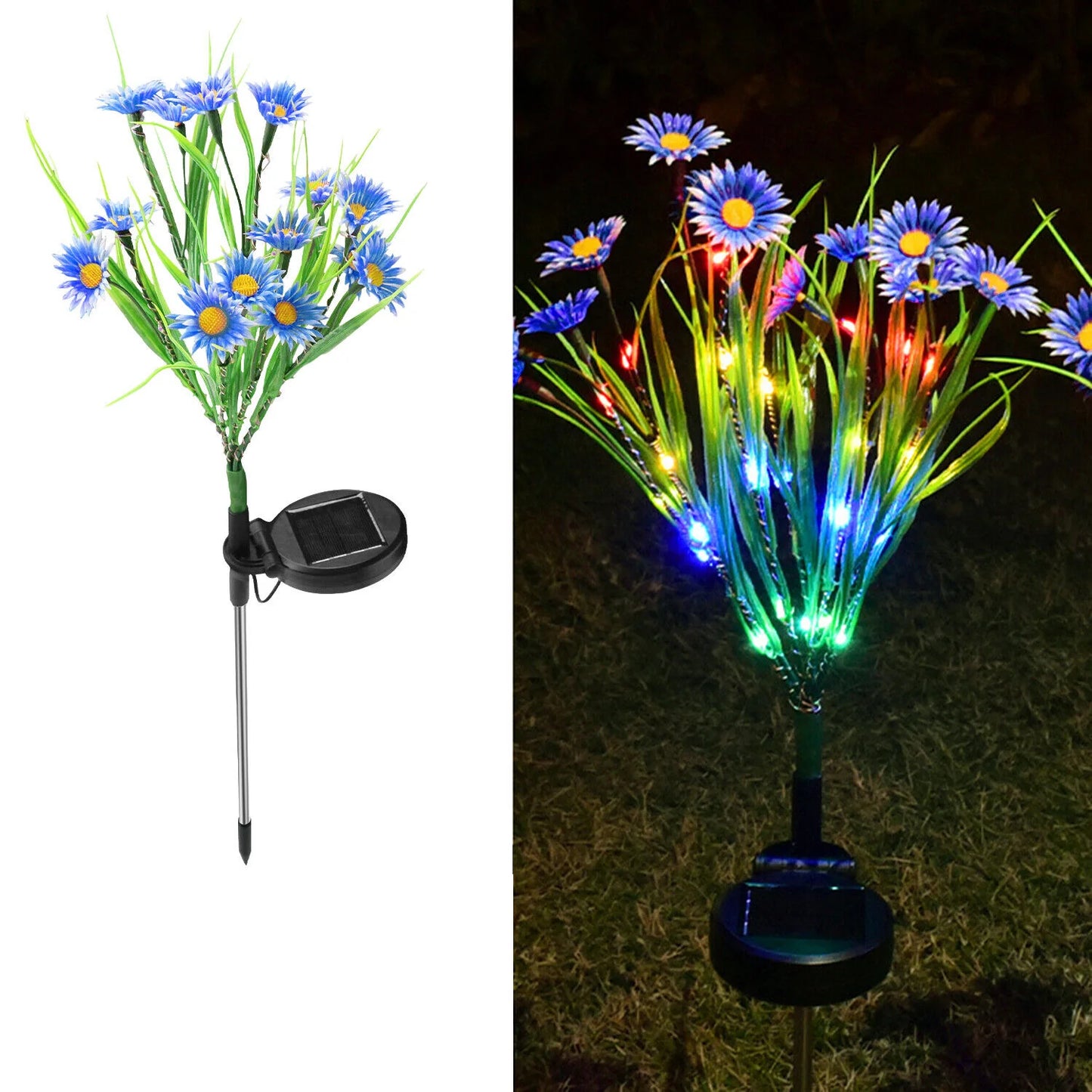Solar Garden Lights LED Flower Stake Lamp - Waterproof Patio Decor