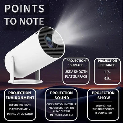Portable Projector with Remote Control - Wifi Bluetooth-Compatible