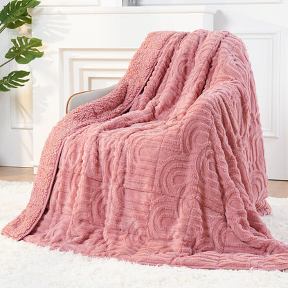 Pink Cotton blue Weighted Blanket for Adults Queen Size