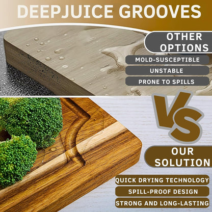 Acacia Wood Cutting Board Set of 3 | Non-Toxic Cutting Board