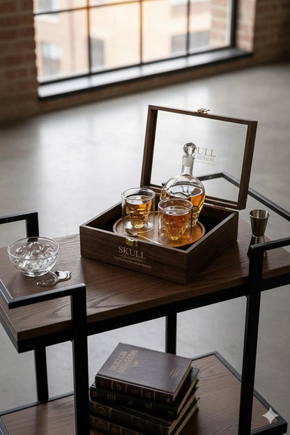 Skull Whiskey Decanter Set