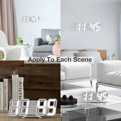Digital 3D Clock - 12/24 Hours Auto Brightness USB