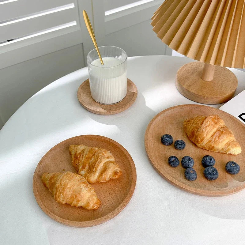 Round Wood Dish - Tray for Home Decoration