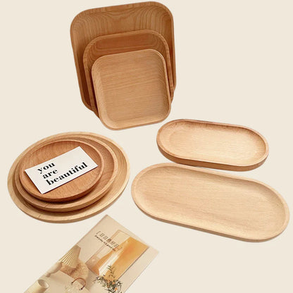 Round Wood Dish - Tray for Home Decoration